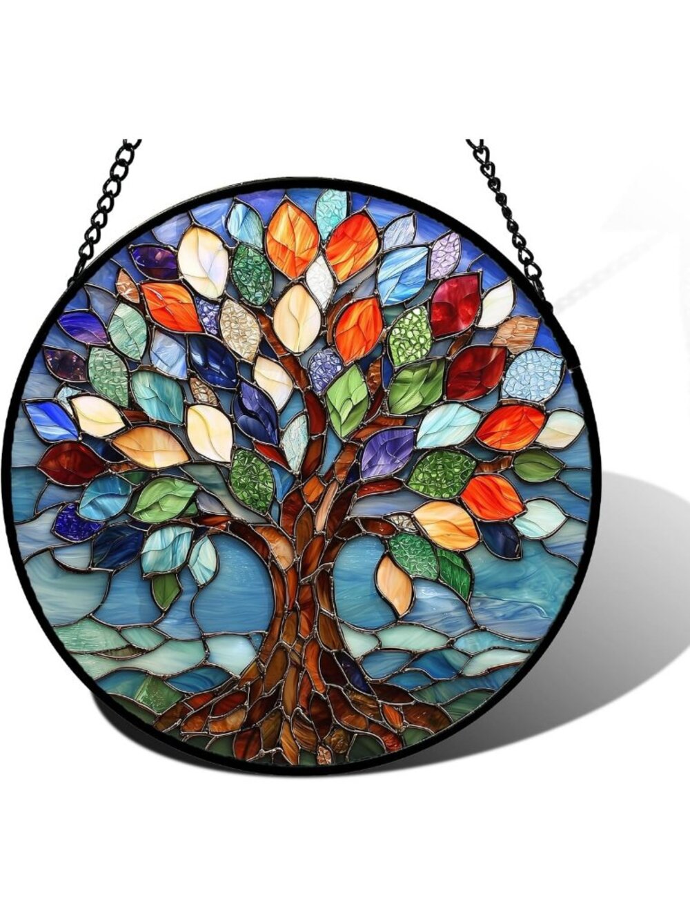 Vibrant Tree of Life Stained Glass Suncatcher | Colorful Window Decor Gift 12